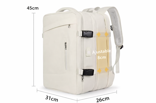 Mochila Expandible Beige