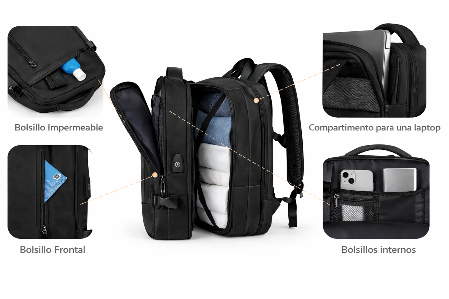 Mochila Expandible Black